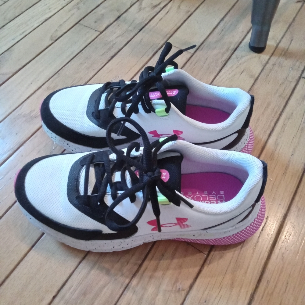 Under Armour Black, White, and Pink Sneakers